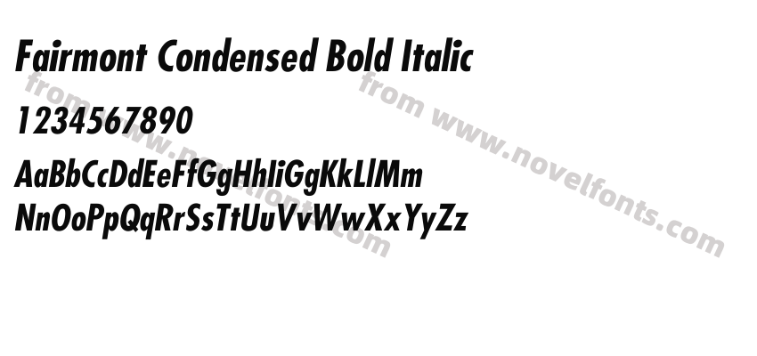 Fairmont Condensed Bold ItalicPreview