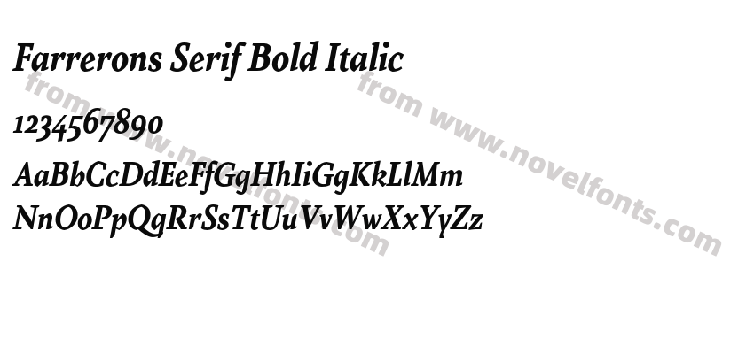 Farrerons Serif Bold ItalicPreview