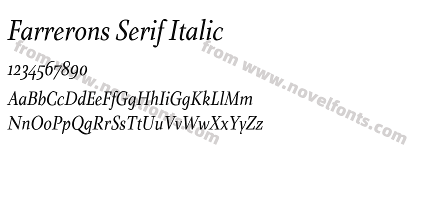 Farrerons Serif ItalicPreview