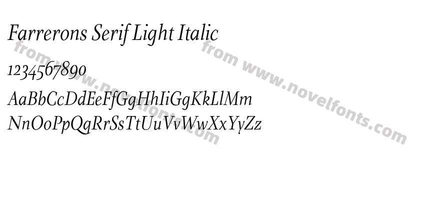 Farrerons Serif Light ItalicPreview