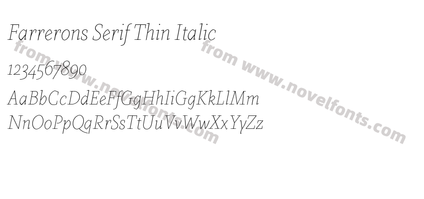 Farrerons Serif Thin ItalicPreview