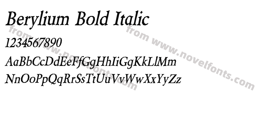 Berylium Bold ItalicPreview