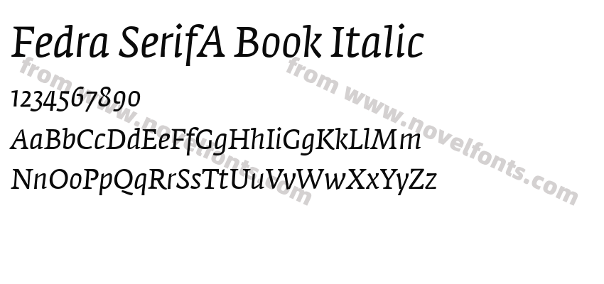 Fedra SerifA Book ItalicPreview