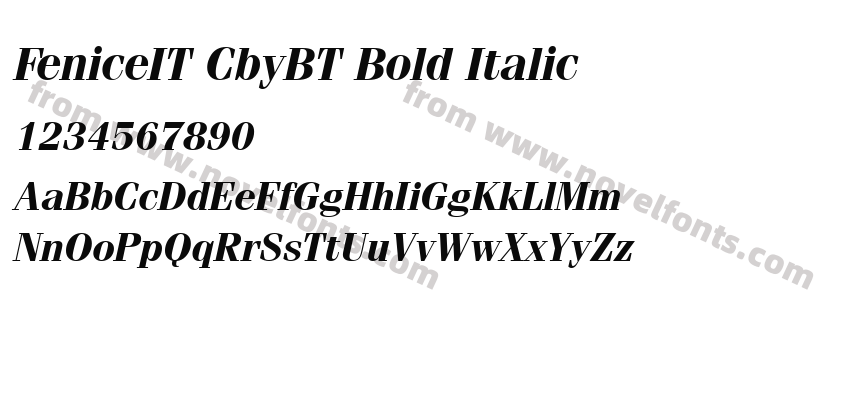 FeniceIT CbyBT Bold ItalicPreview