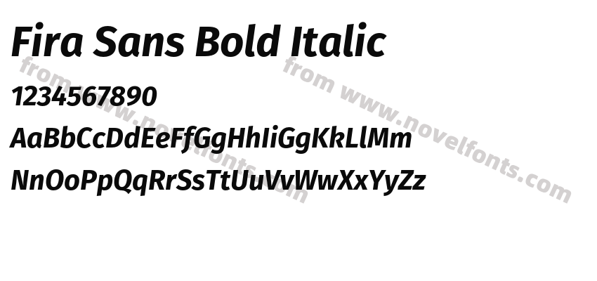 Fira Sans Bold ItalicPreview