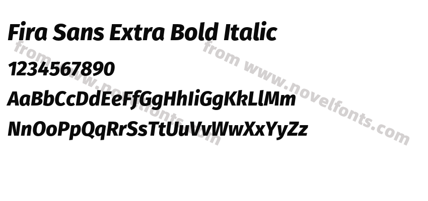 Fira Sans Extra Bold ItalicPreview