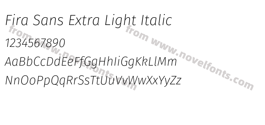 Fira Sans Extra Light ItalicPreview