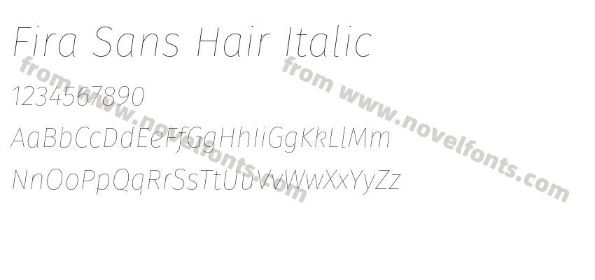 Fira Sans Hair ItalicPreview