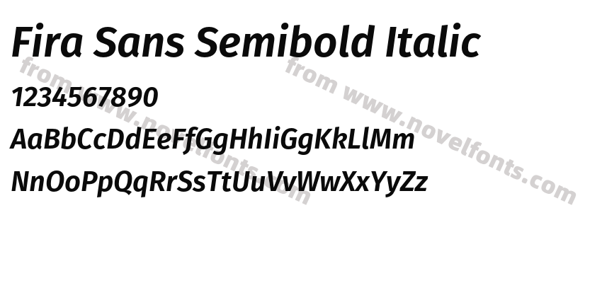 Fira Sans Semibold ItalicPreview