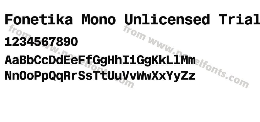 Fonetika Mono Unlicensed Trial Extra BoldPreview