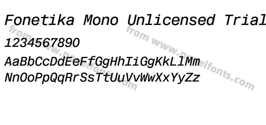 Fonetika Mono Unlicensed Trial Medium ItalicPreview