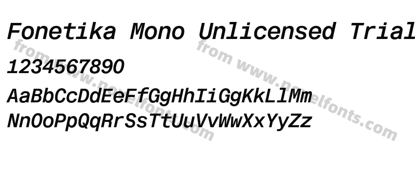 Fonetika Mono Unlicensed Trial Semibold ItalicPreview