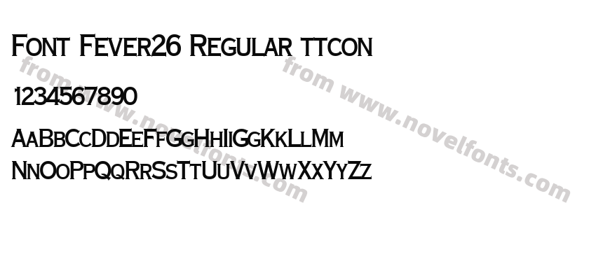 Font Fever26 Regular ttconPreview