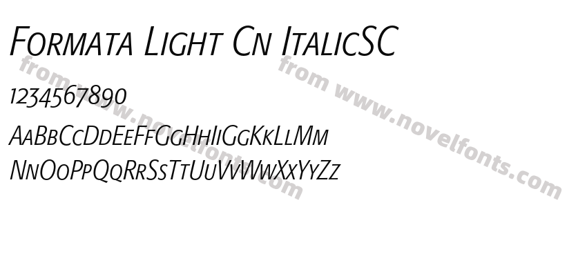 Formata Light Cn ItalicSCPreview