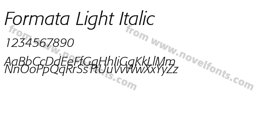 Formata Light ItalicPreview