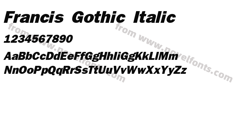 Francis Gothic ItalicPreview