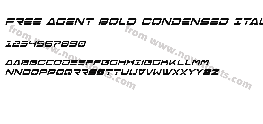 Free Agent Bold Condensed ItalicPreview