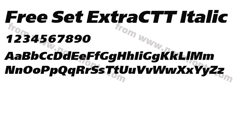 Free Set ExtraCTT ItalicPreview