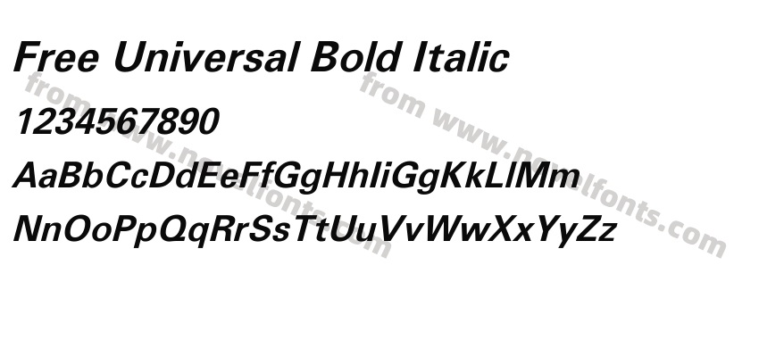 Free Universal Bold ItalicPreview