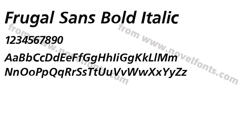 Frugal Sans Bold ItalicPreview