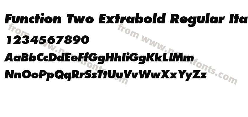 Function Two Extrabold Regular ItalicPreview