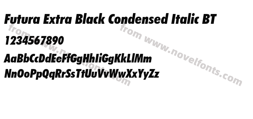 Futura Extra Black Condensed Italic BTPreview