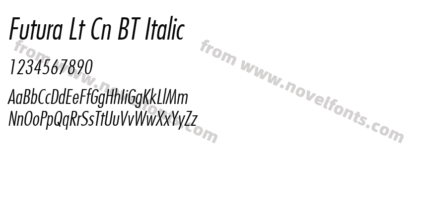 Futura Lt Cn BT ItalicPreview