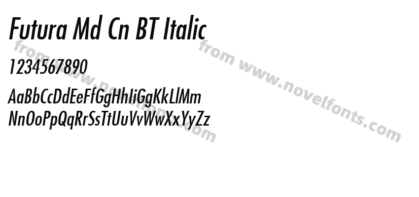 Futura Md Cn BT ItalicPreview