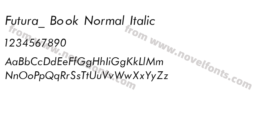 Futura_ Book Normal ItalicPreview