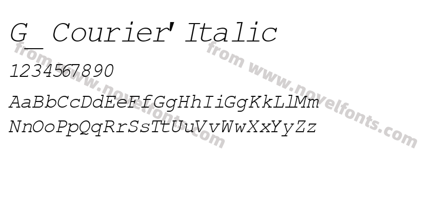 G_ Courier' ItalicPreview