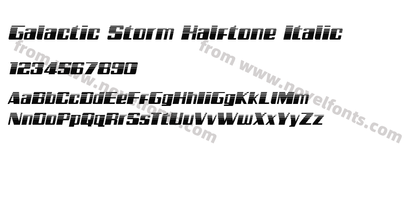 Galactic Storm Halftone ItalicPreview