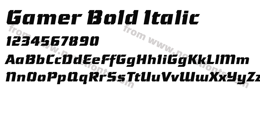 Gamer Bold ItalicPreview