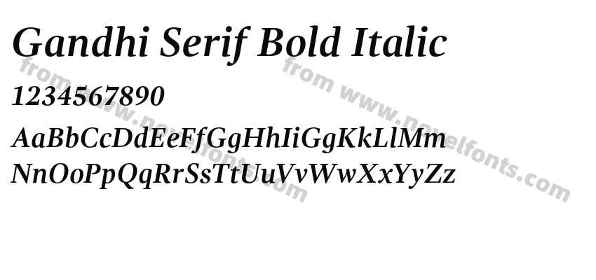 Gandhi Serif Bold ItalicPreview