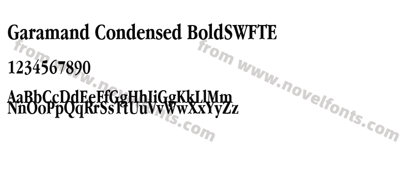 Garamand Condensed BoldSWFTEPreview