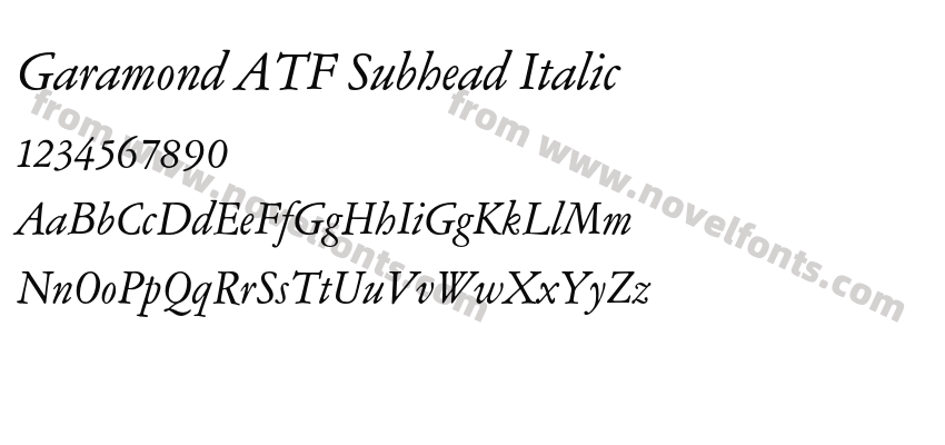 Garamond ATF Subhead ItalicPreview