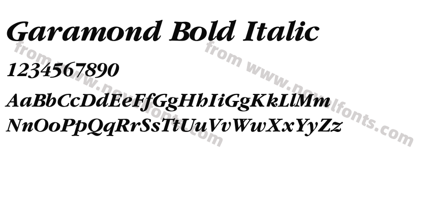 Garamond Bold ItalicPreview