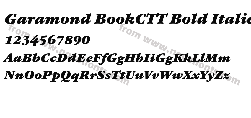 Garamond BookCTT Bold ItalicPreview