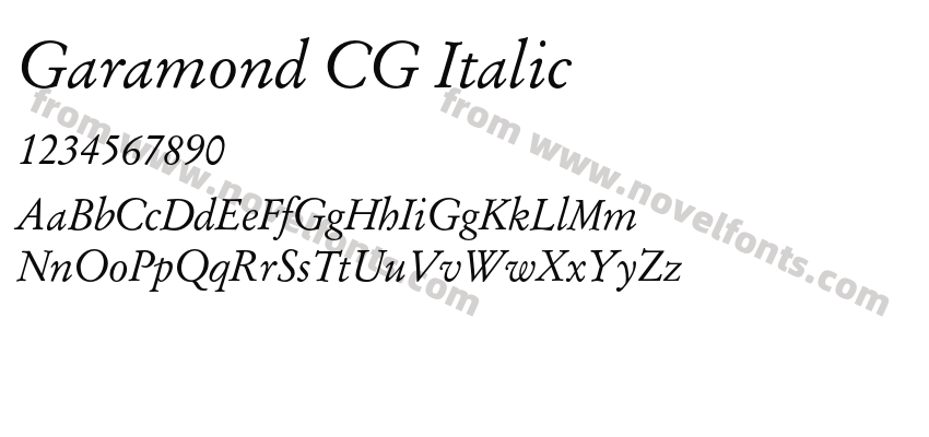 Garamond CG ItalicPreview