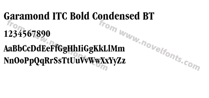 Garamond ITC Bold Condensed BTPreview