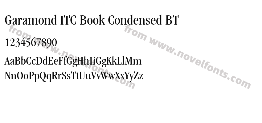 Garamond ITC Book Condensed BTPreview