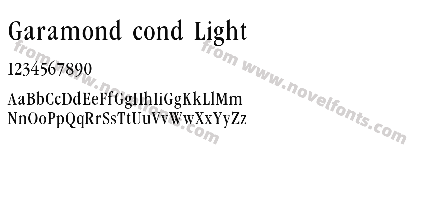 Garamond cond LightPreview