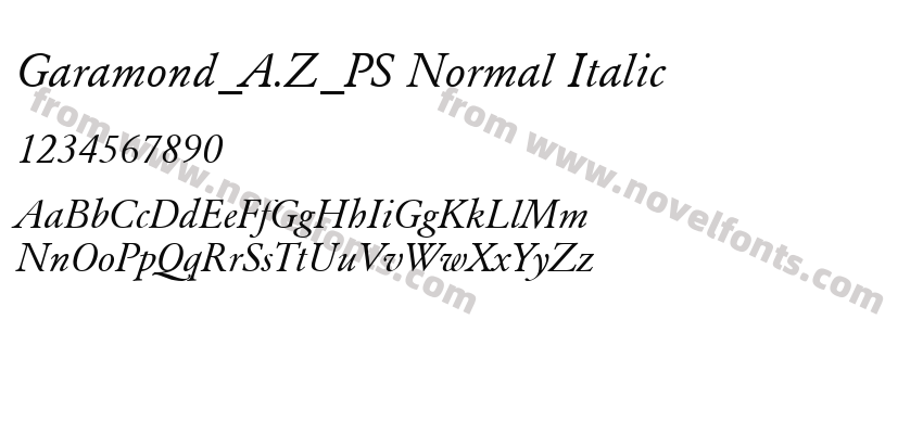 Garamond_A.Z_PS Normal ItalicPreview