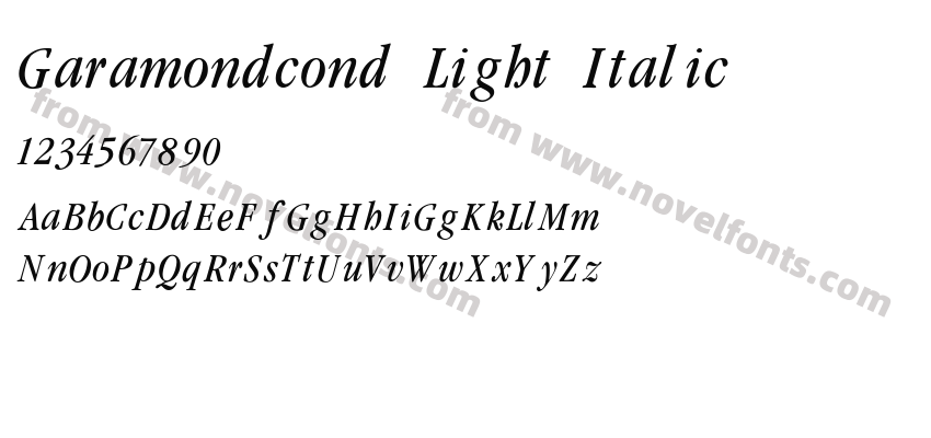 Garamondcond Light ItalicPreview