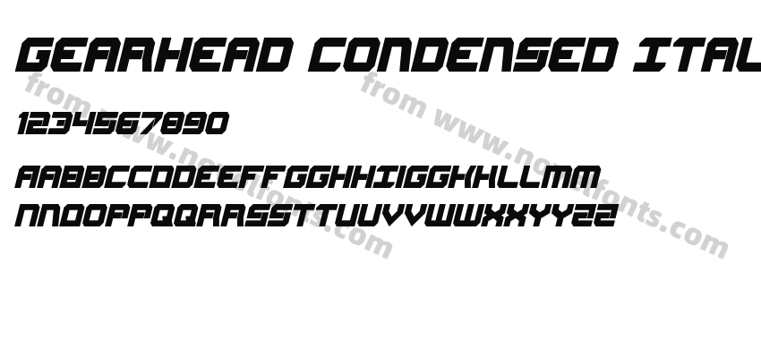 Gearhead Condensed ItalicPreview