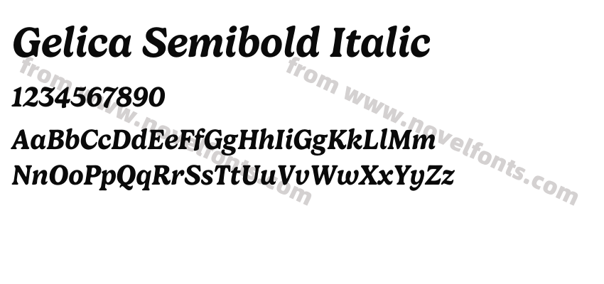 Gelica Semibold ItalicPreview