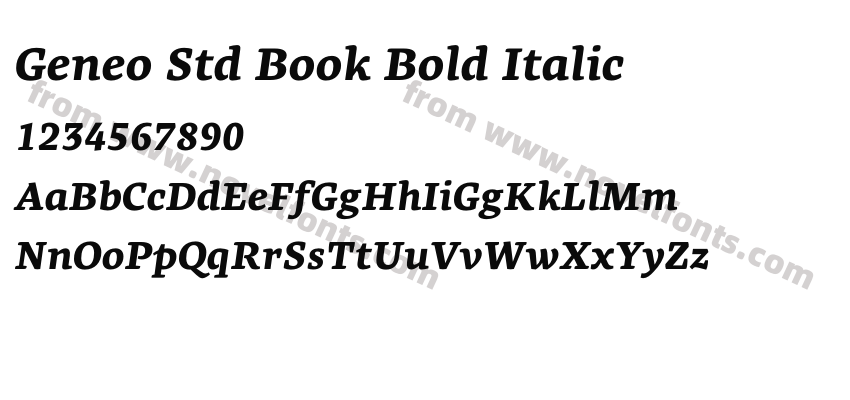 Geneo Std Book Bold ItalicPreview