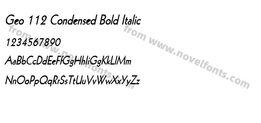 Geo 112 Condensed Bold ItalicPreview