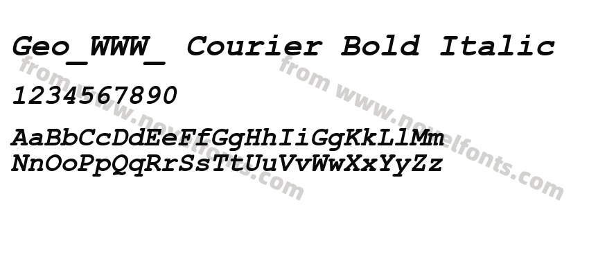 Geo_WWW_ Courier Bold ItalicPreview