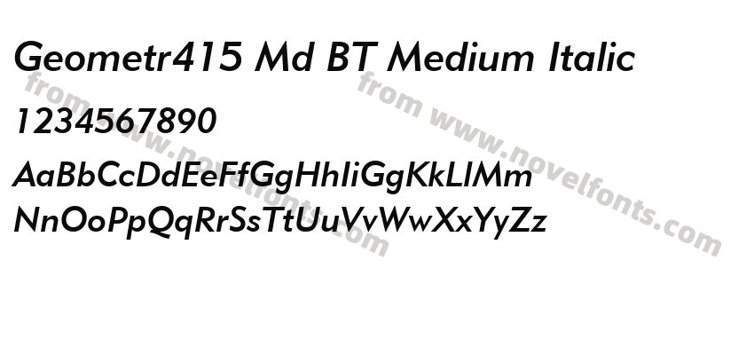 Geometr415 Md BT Medium ItalicPreview