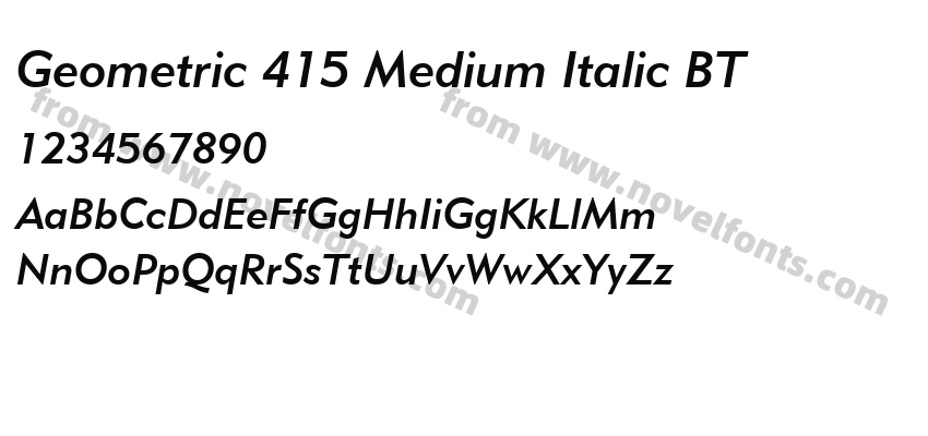 Geometric 415 Medium Italic BTPreview